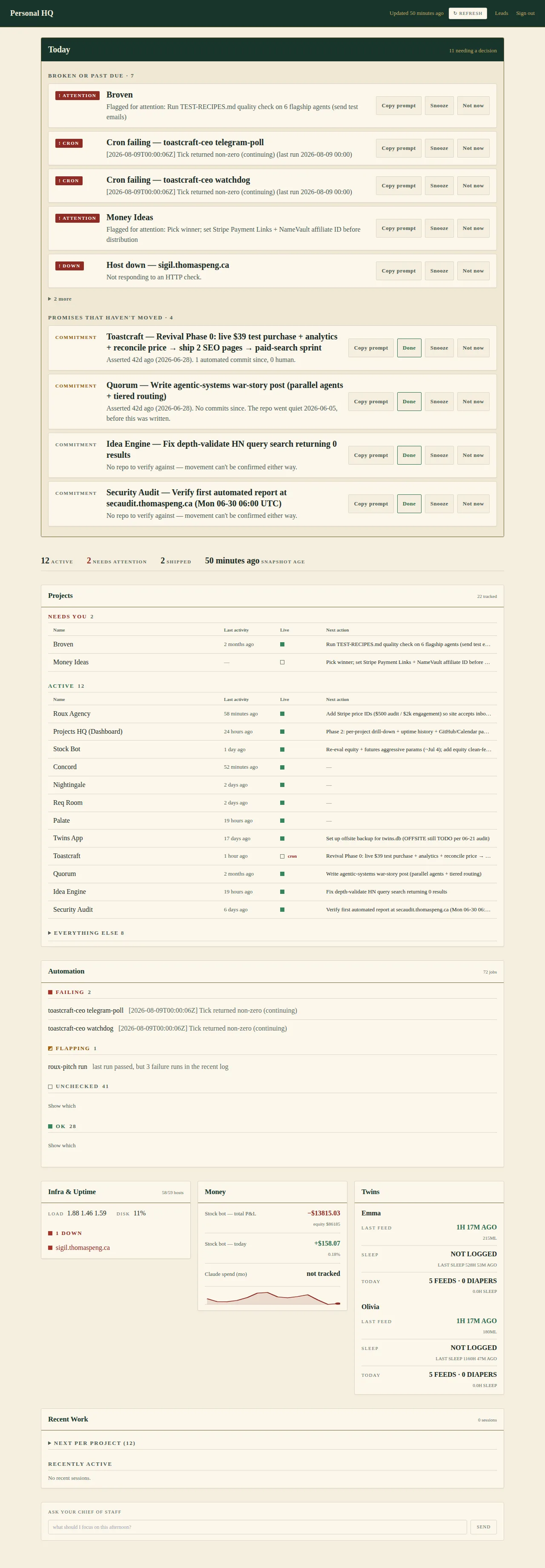 Redesigned dashboard, desktop